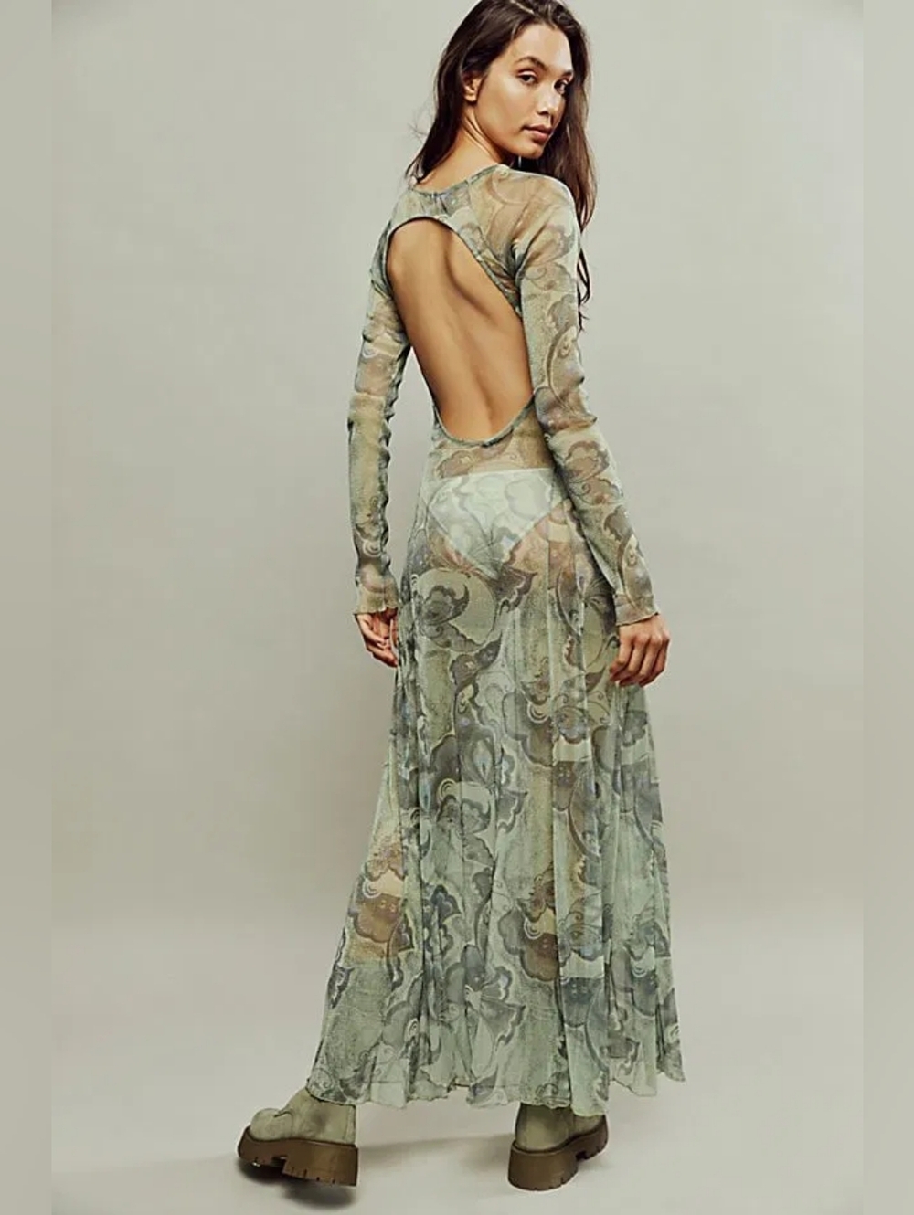 NWT Intimately Free People Show Stopper Maxi Slip Size L Sheer